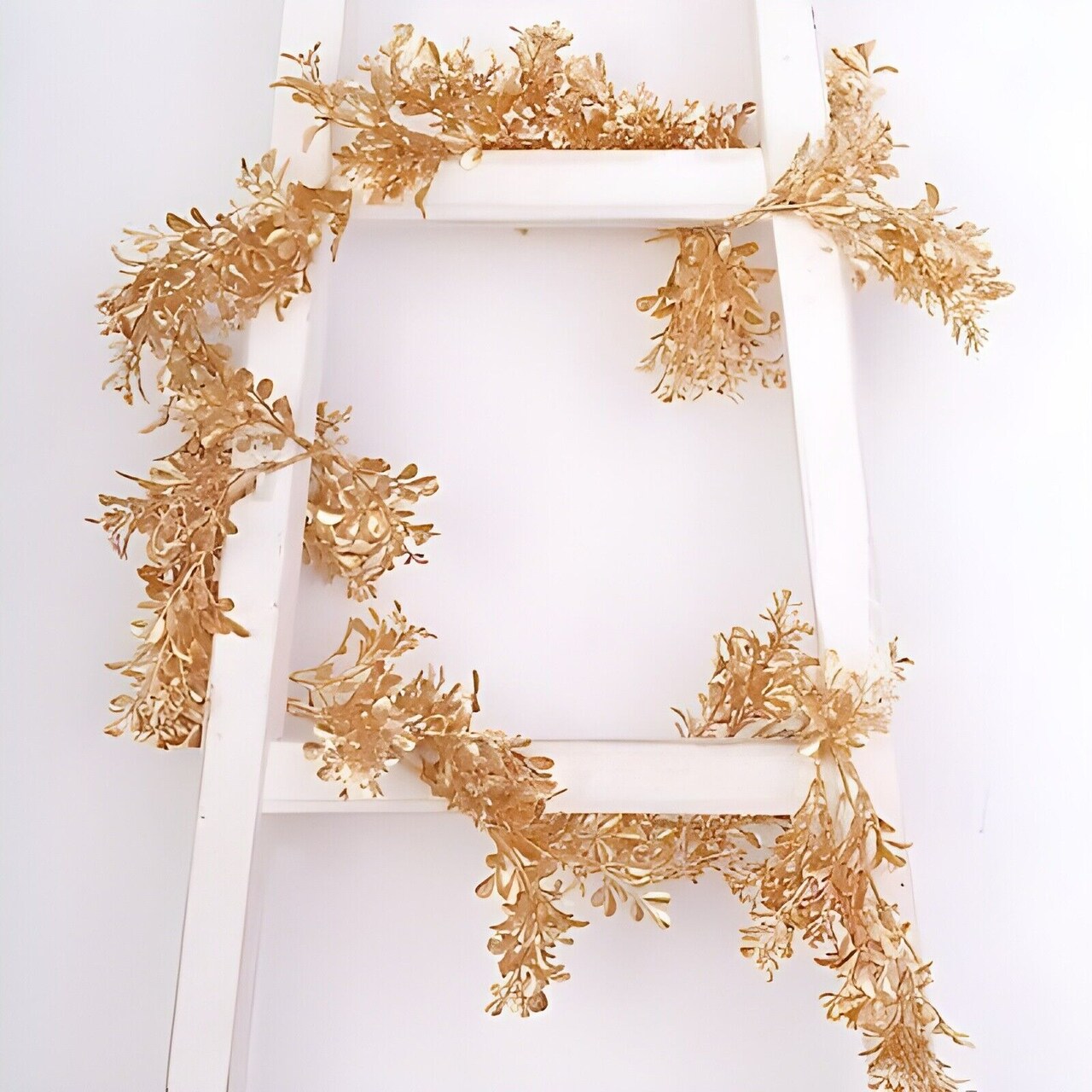 Gold 6 feet Artificial Boxwood Foliage Metallic Leaves GARLAND Party Decorations